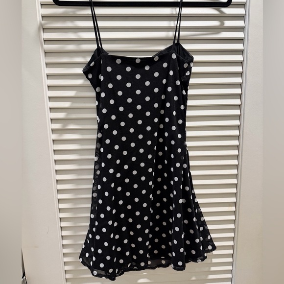 Naked Wardrobe Elegant Polka Dot Black Dress - Picture 3 of 4